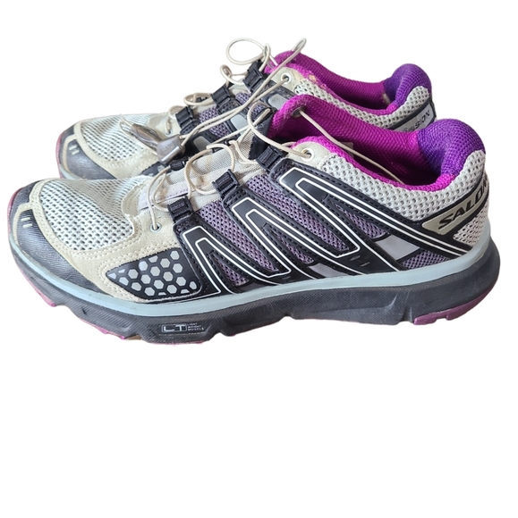 Salomon XR Mission 1 Women’s Trail Running Shoes Quicklace Gray Purple Size 7 - Picture 3 of 8